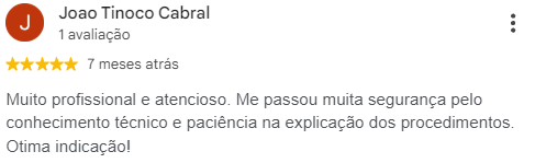 Avaliação de João Tinoco Cabral no Google