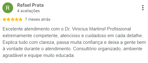 Avaliação de Rafael Prata no Google